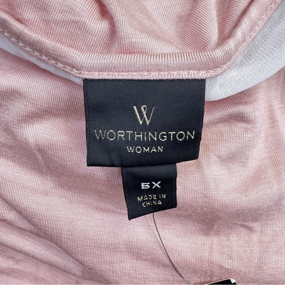 Worthington Light Pink White Layered Tank Top Womens Size 5X - Picture 9 of 13
